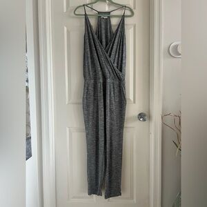 Lou & Grey racerback jumpsuit. Dark heather gray. Pockets. EUC! Size Medium.